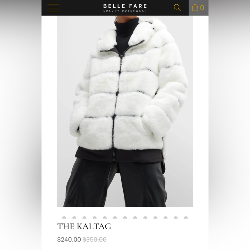 Belle Fare White Jacket. New Without Tags